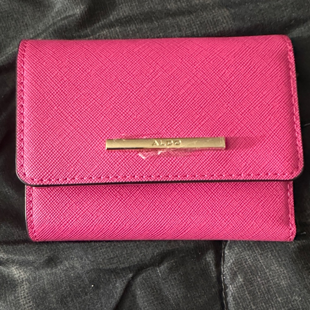 Aldo Fuchsia Wallet with Gold Detail
